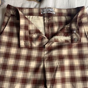 Checkered maroon and white pants